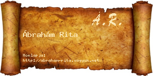 Ábrahám Rita névjegykártya