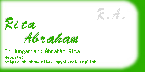 rita abraham business card