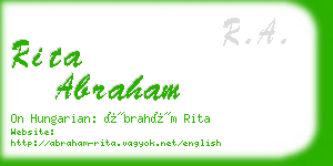 rita abraham business card